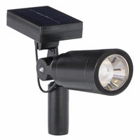 Solar Spot Lights, 6 Lumens, Black Plastic, 2-Pk.