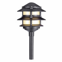 LED Path Light, 3-Tier, Black Aluminum, 30 Lumens, 2.2-Watt