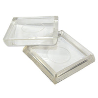 Furniture Cups, Clear Plastic, Square, 1-7/8-In., 4-Pk.