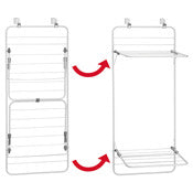 InterDesign 39743 20" X 18.75" X 47.5" White Over The Door Drying Rack 2 Shelves                                                                      