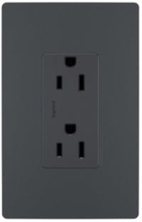 Legrand Radiant 15 amps 125 V Graphite Outlet 1 pk