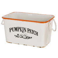 Celebrations  Enamel Pumpkin Patch Container  Fall Decoration  7.28 in. H x 8.66 in. W 1 pk (Pack of 4)