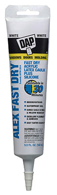 Fast-Dry Caulk, White, 5.5-oz.