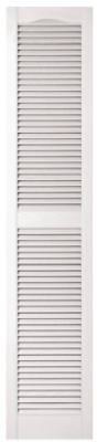 15 x 72-In. White Louvered Shutters, Pair