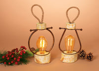 Gerson Resin Log with Edison Bulb Christmas Lantern Brown Glass/Resin 1 pk (Pack of 2)