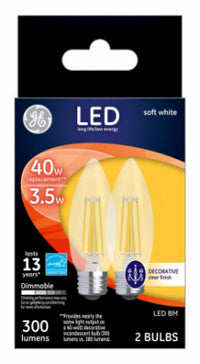 Decorative LED Light Bulbs, Dimmable, Soft White, Clear, 200 Lumens, 2.5-Watts, 2-Pk.