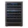 46 BOTTLE 24 IN BUILT-IN BLACK STAINLESS DUAL ZONE WINE COOLER