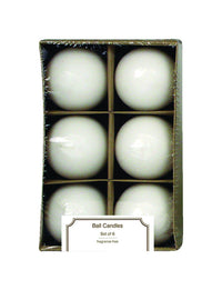 Langley Empire  White  No Scent Ball  Candle  2.5 in. H x 2.25 in. Dia.