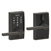 Schlage FE695VCEN716LAT Aged Bronze Keyless Touchscreen Lever With Century Trim And Latitude Lever