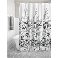 iDesign 72 in. H X 72 in. W Gray Anzu Shower Curtain Polyester