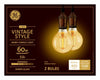 GE Lighting G25 E26 (Medium) Filament LED Bulb Amber Warm White 60 Watt Equivalence 2 pk