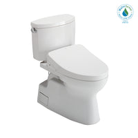 TOTO® WASHLET+® Vespin® II Two-Piece Elongated 1.28 GPF Toilet with Auto Flush WASHLET+® S550e Contemporary Bidet Seat, Cotton White - MW4743056CEFGA#01