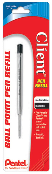 Pentel Bkc10bpa Black Medium Point Client Ball Point Pen Refill