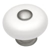 Hickory Hardware P222-SN 1-1/4" Round Satin Nickel/White Tranquility Cabinet Knob