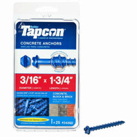 Tapcon 3/16 x 1-3/4-Inch Hex-Washer-Head Concrete Anchors, 25-Pack