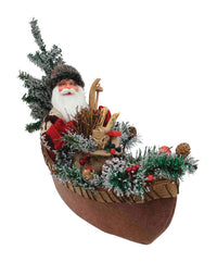 CHT Boating Santa Christmas Figurine Red/Brown Polyresin 1 pk (Pack of 4)