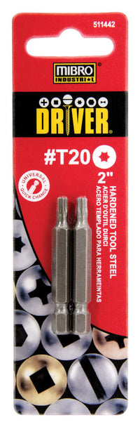 MIBRO Torx T20 X 2 in. L Screwdriver Bit S2 Tool Steel 2 pc