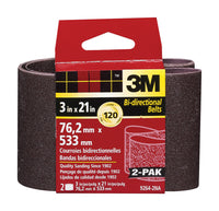 3M  21 in. L x 3 in. W Aluminum Oxide  Sanding Belt  120 Grit Fine  2 pc.