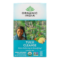 Organic India Organic Tulsi Wellness Tea - Cleanse - 18 Tea Bags - Case of 10