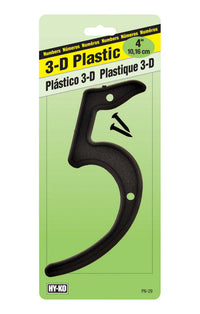 Hy-Ko 4 in. Plastic Black 5 Number Nail-On