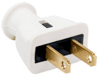 Construction Plug, White Rubber, 2-Pole, 2-Wire, NEMA 1-15P, 15-Amp, 125-Volt