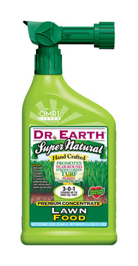 Dr. Earth Super Natural Organic 3-0-1 Fertilizer For All Grass Types 32 oz. 5000 sq. ft. (Pack of 12)