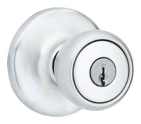 Kwikset  Tylo  Satin Chrome  Entry Knobs  ANSI/BHMA Grade 3  1-3/4 in.