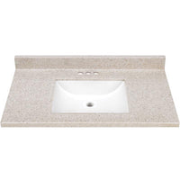 Continental Cabinets Mesa Single Gloss Mesa Vanity Top 37 in. W x 22 in. D x 4.75 in. H