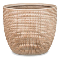 Planter, Indoor, Canela Tan Ceramic, 7.5 x 6.75-In. (Pack of 6)