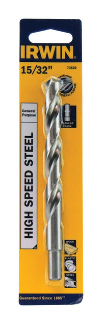 Irwin  15/32 in.  x 5-3/4 in. L High Speed Steel  Drill Bit  1 pc.