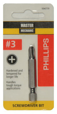 #3 Phillips Screwdriver Bit, 2-In. (Pack of 6)