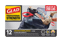 Glad  Professional Strength  45 gal. Trash Bags  Drawstring  12 pk