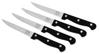 Essentials Steak Knife Set, Stainless Steel & Black, 4-Pc.