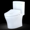 TOTO® WASHLET®+ Aquia IV® 1G® Cube Two-Piece Elongated Dual Flush 1.0 and 0.8 GPF Toilet with S500e Bidet Seat, Cotton White - MW4363046CUMFG#01