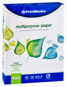 Printworks 00492 8.5 X 11 White 20# 100%  Multipurpose Paper 400 Sheets