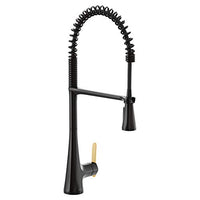 Matte black one-handle high arc pulldown kitchen faucet