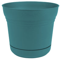 Bloem Llc Sp1026 9.75 Bermuda Teal Saturn Planter With Saucer