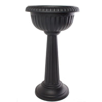 Bloem Grecian 32 in. H X 18 in. D Plastic Urn Planter Black