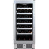 27 BOTTLE 15 BUILT-IN SINGLE ZONE STAINLESS STEEL WINE REFRIGERATOR RIGHT HINGED