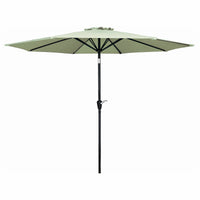 Patio Market Umbrella, Crank Open/Tilt, Steel Pole, Seafoam Green Fabric, 9-Ft.