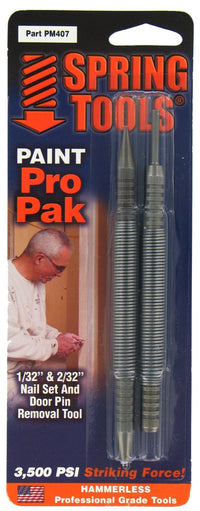 Spring Tools Paint Pro Pak Silver Carbon Steel Nail Set & Door Pin Remover 1/32 & 1/16 in.