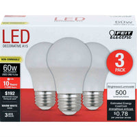 Feit Electric A15 E12 (Candelabra) LED Bulb Warm White 60 W 3 pk