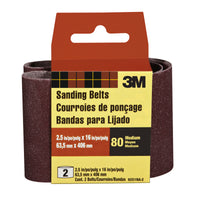 3M 16 in. L X 2.5 in. W Aluminum Oxide Sanding Belt 80 Grit Medium 2 pc