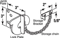 Prime-Line Texas Security Bolt 3-1/2" White Steel 1 / Set