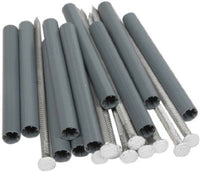 Gutter Spike & 5-In. Black Plastic Ferrule, White Galvanized, 7-In., 10-Pk.