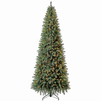 Artificial Pre-Lit Christmas Tree, Stratford Quick Set Pine, 900 Clear Lights, 9-Ft.