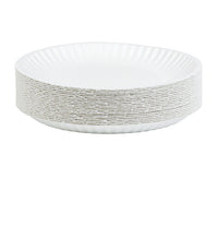 AJM PP9GRAWH 9" White Paper Plates 100 Count (Pack of 10)