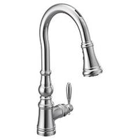 Chrome one-handle high arc pulldown kitchen faucet