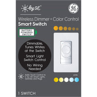 C by GE Single Pole or 3-way Wireless Dimmer and Color Control Smart Switch White 1 pk