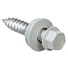 Sheet Metal Self-Piercing Screws, Hex Head, White Ceramic Coat, 10 x 1-In, 1-Lb.